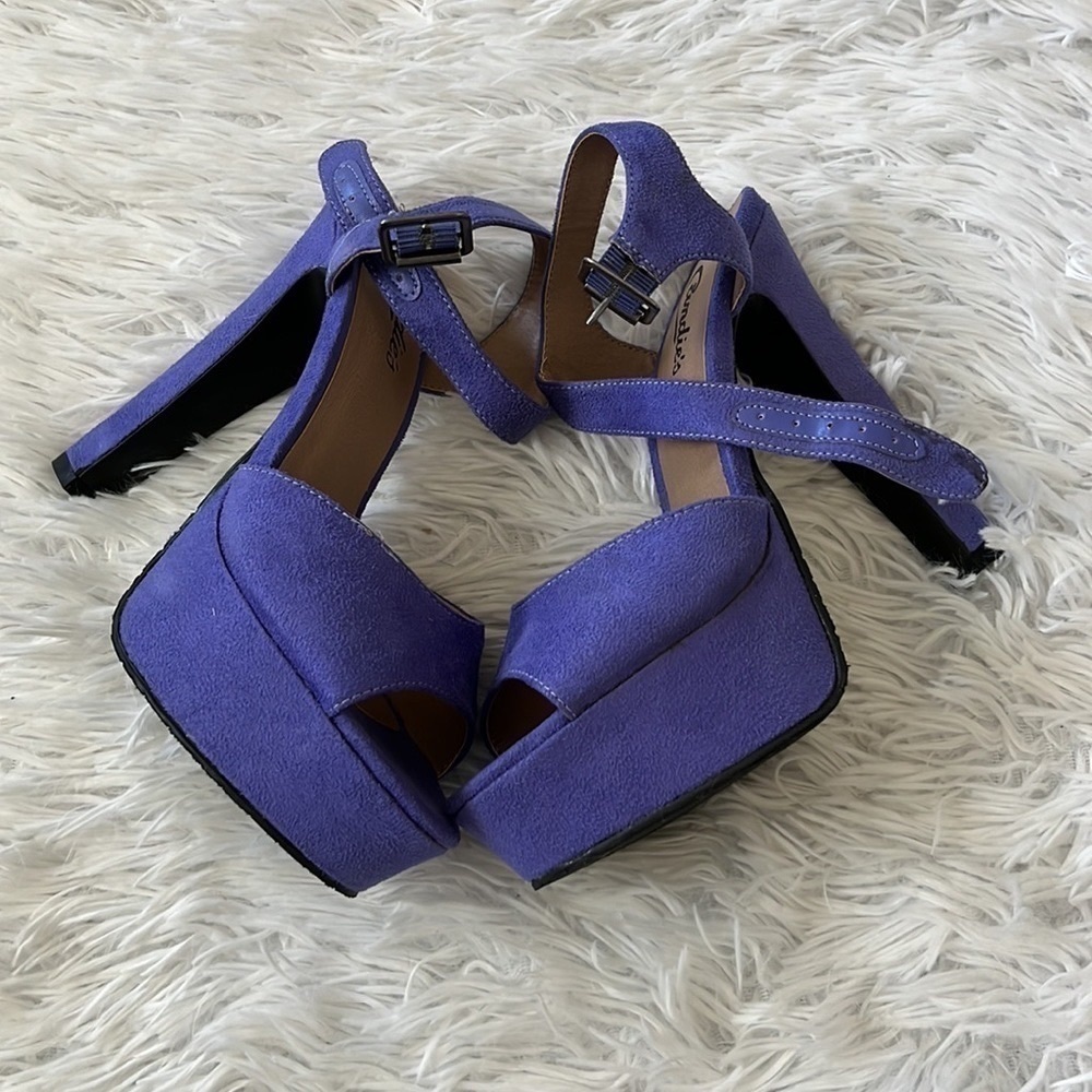 Candies Women’s heels Purple Suede Open-toe Platform size 7.5 M - Picture 7 of 13